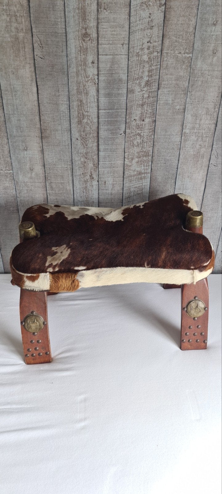 Vintage kameel zadel krukje, Ophalen of Verzenden, Hout