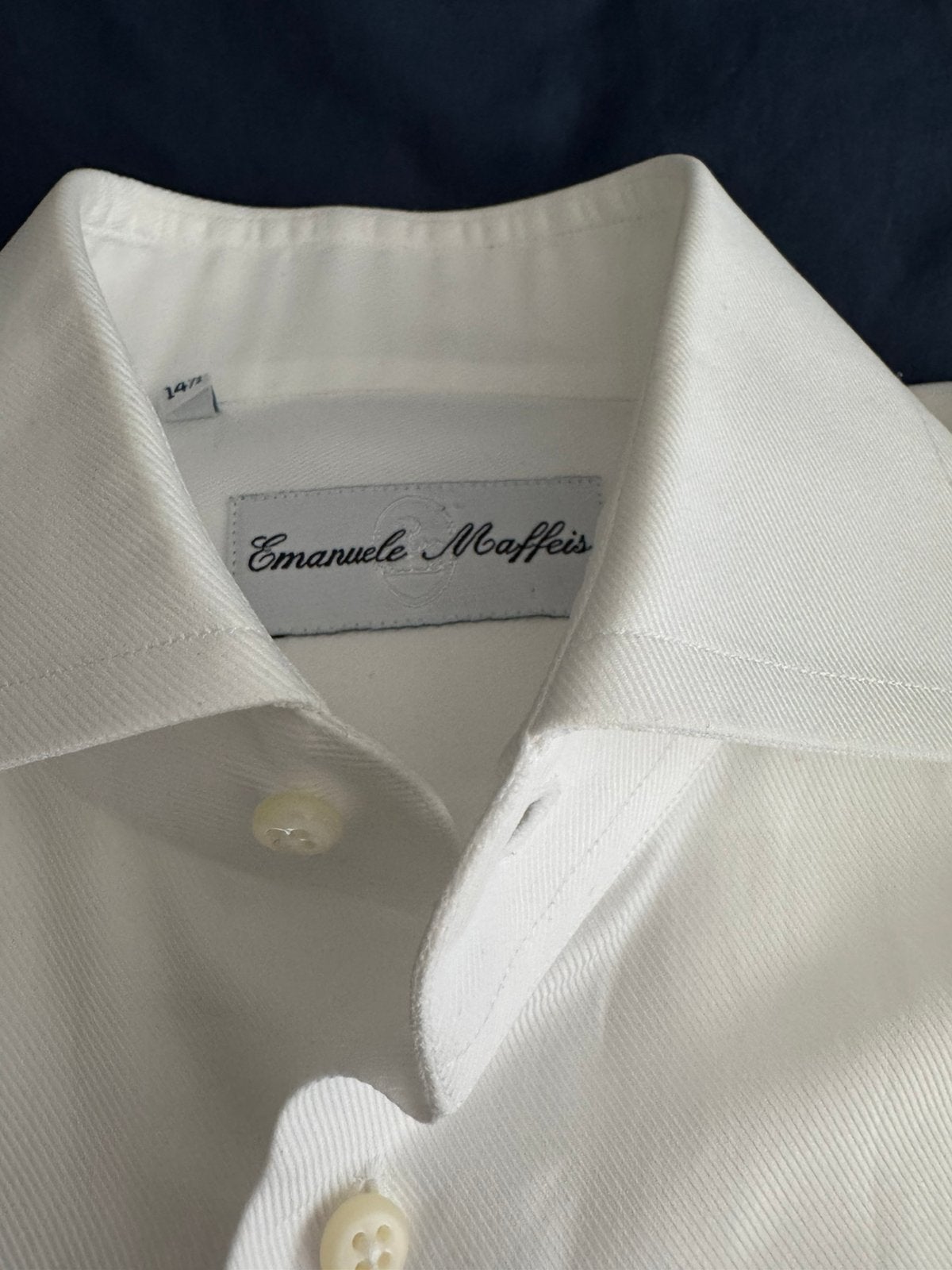 Emanuele Maffeis shirt, Verzenden, Zo goed als nieuw, Wit, Halswijdte 38 (S) of kleiner