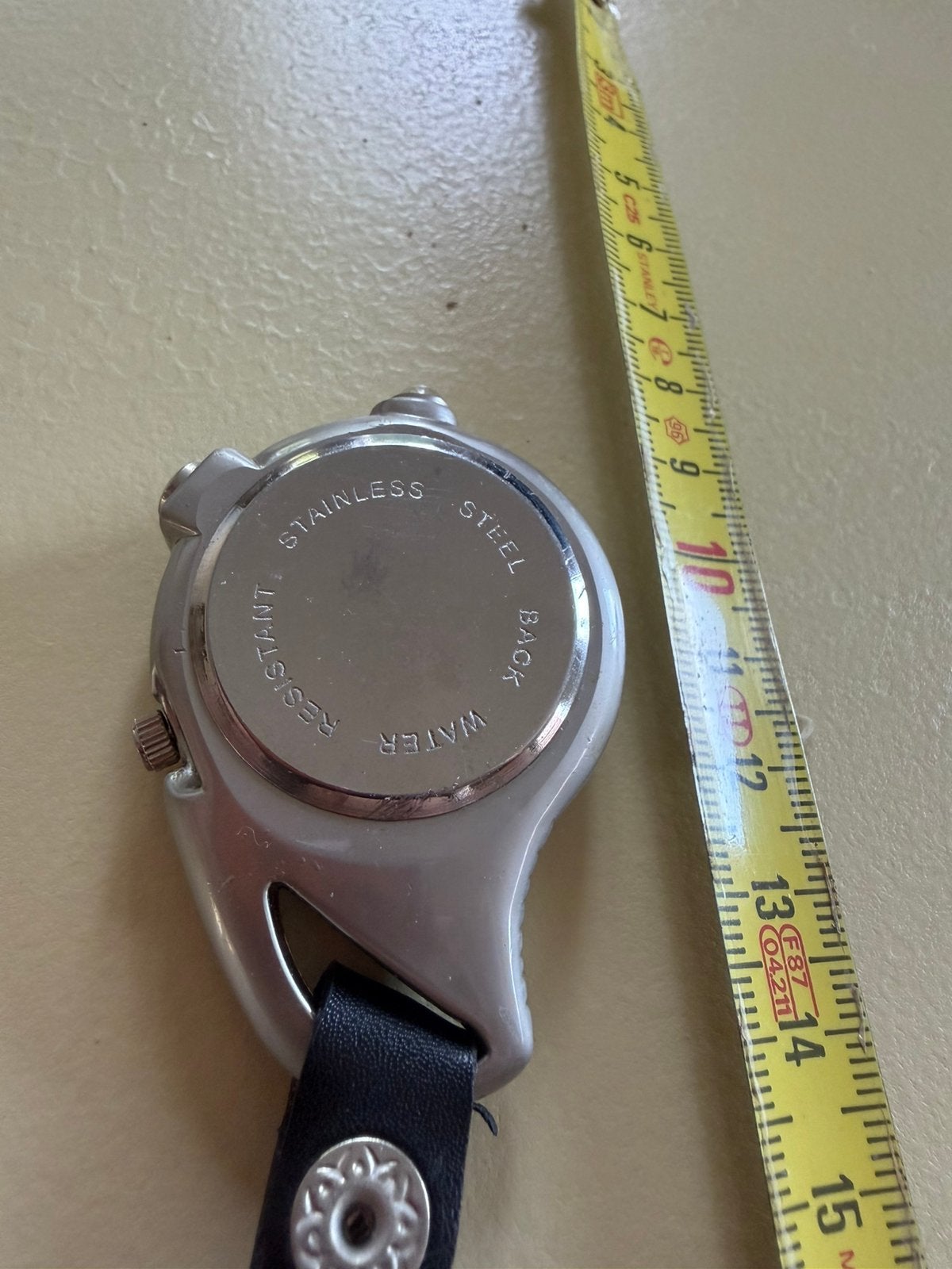 Vintage mat grijs zakhorloge met zwarte wijzerplaat, Overige merken, Staal, Zakhorloge, Staal