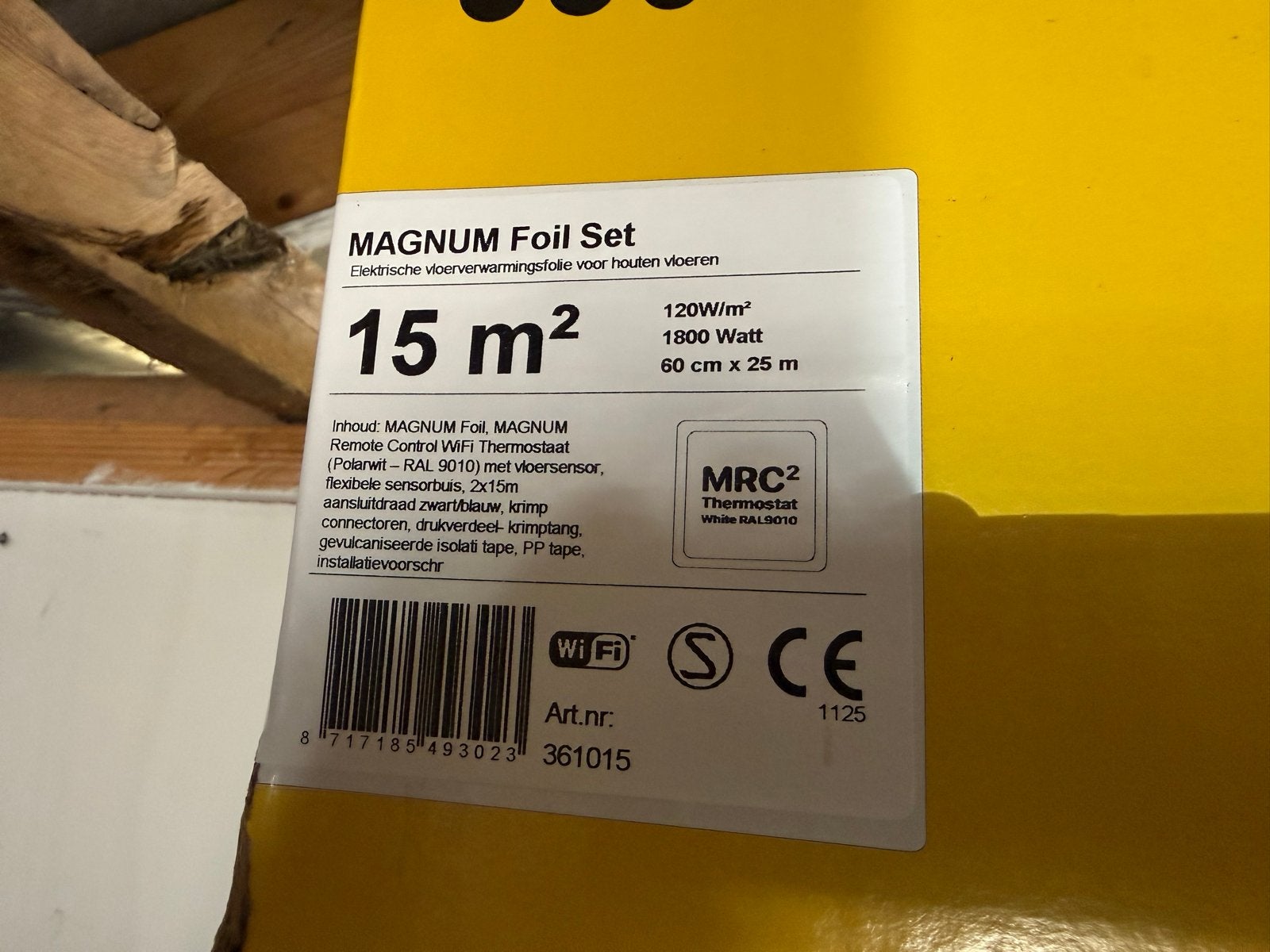 Nieuwe MAGNUM Foil Set 15m² met WiFi thermostaat, Doe-het-zelf en Verbouw, Thermostaten, Ophalen, Slimme thermostaat, Nieuw