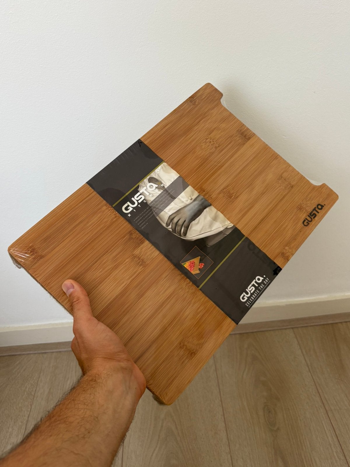 Gusta Bamboe Snijplank met Dienblad (38x26 cm), Hout, Snij-/serveerplank, Nieuw, Gusta