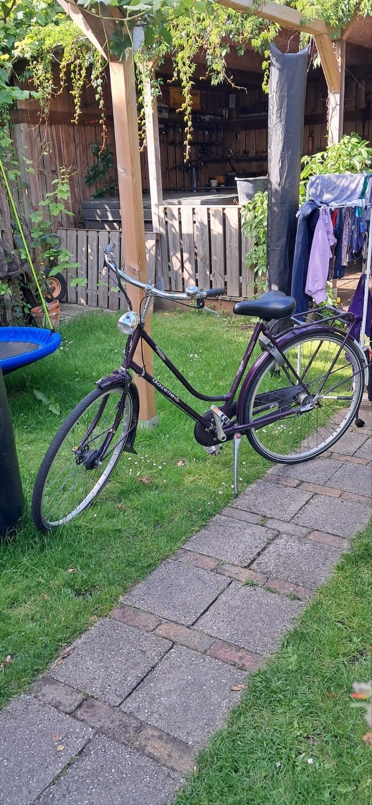Gazelle damesfiets, paars, met terugtraprem, Ophalen of Verzenden, Schijfrem, Gazelle, 53 tot 56 cm