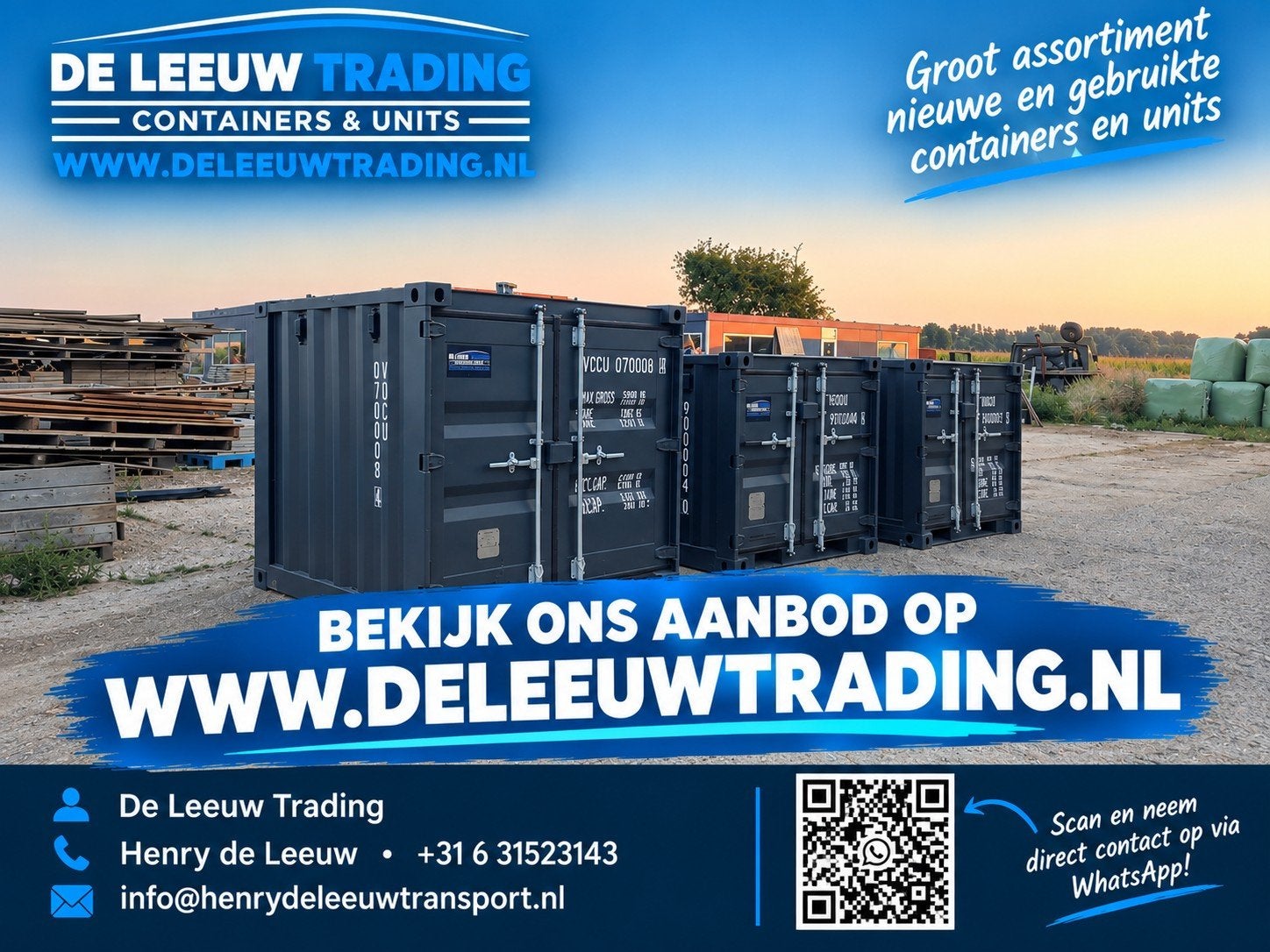Kleine containers te koop 4ft 5ft 6ft 7ft 8ft 9ft 10ft 20ft, Ophalen of Verzenden