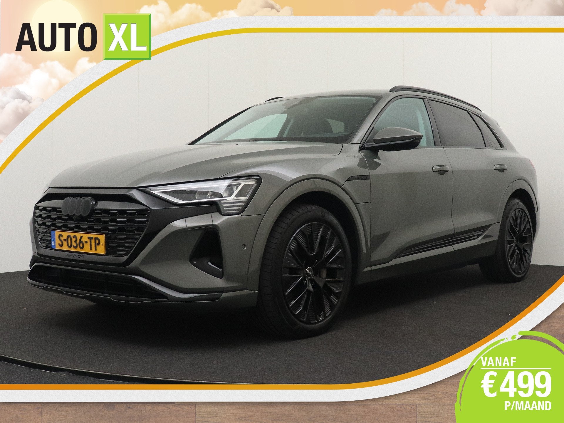 Audi Q8 e-tron 50 quattro Advanced Edition 95 kWh Trekhaak A, Auto's, Automaat, 2485 kg, SUV of Terreinwagen, Zilver of Grijs