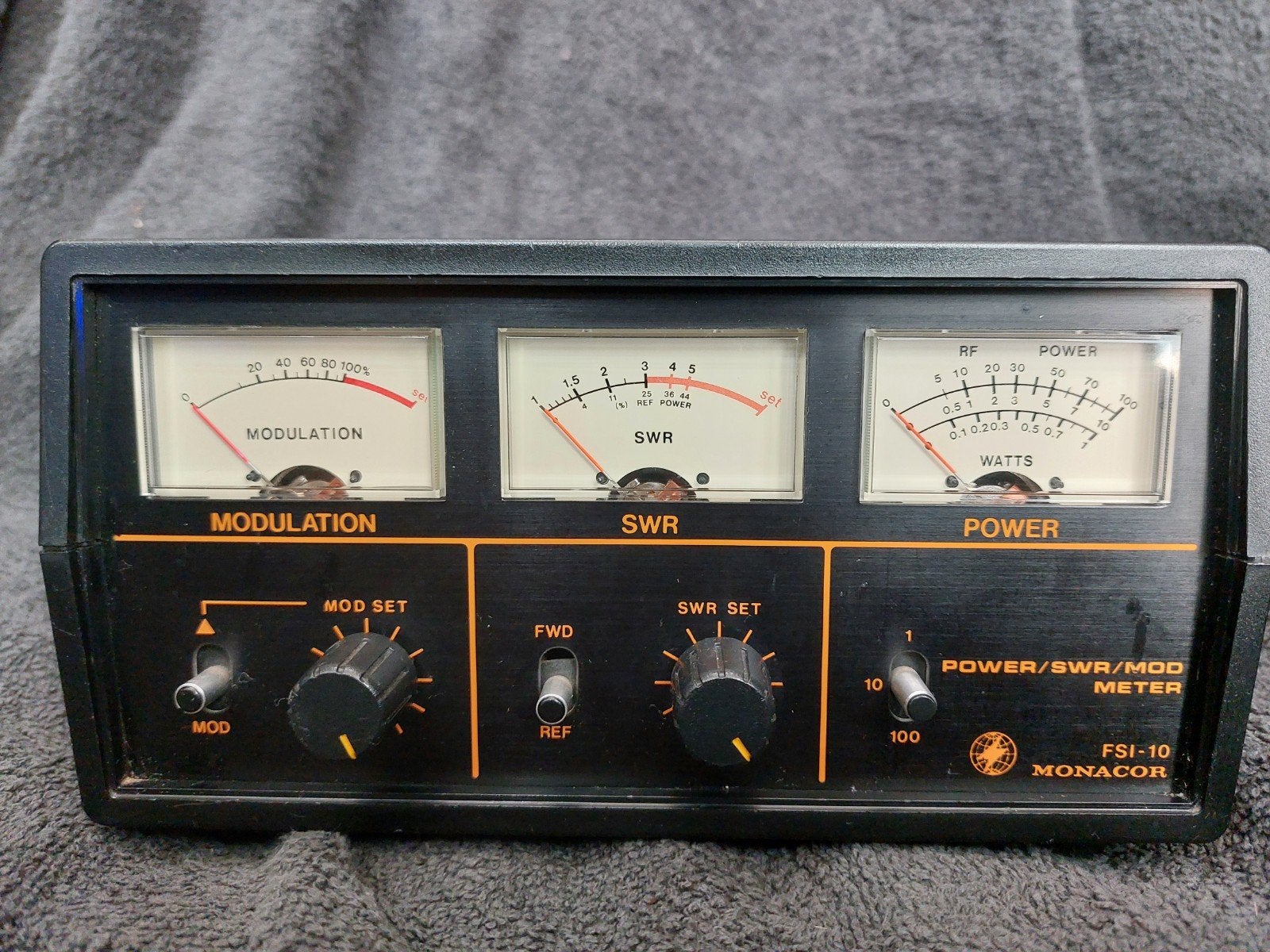 Zeer mooie Monacor FSI - 10 SWR meter 3 in 1, Telecommunicatie, Ophalen of Verzenden, Zo goed als nieuw