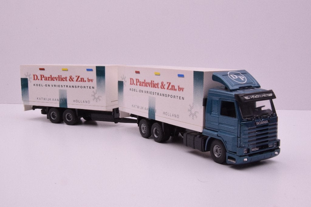Scania 143M-450 Streamline  ''  Parlevliet Katwijk ''  Tekno, Ophalen of Verzenden, Zo goed als nieuw, Bus of Vrachtwagen, Tekno