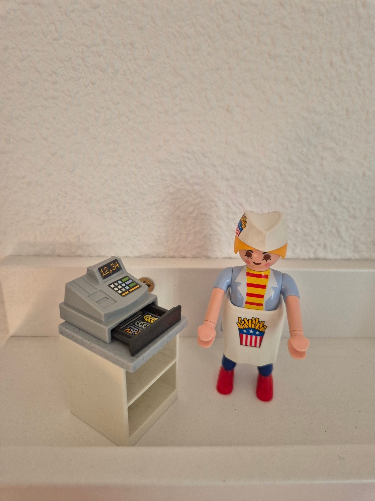 Playmobil serveerster met Kassa - Fastfood Medewerker, Ophalen of Verzenden, Gebruikt, Losse onderdelen, Figuren