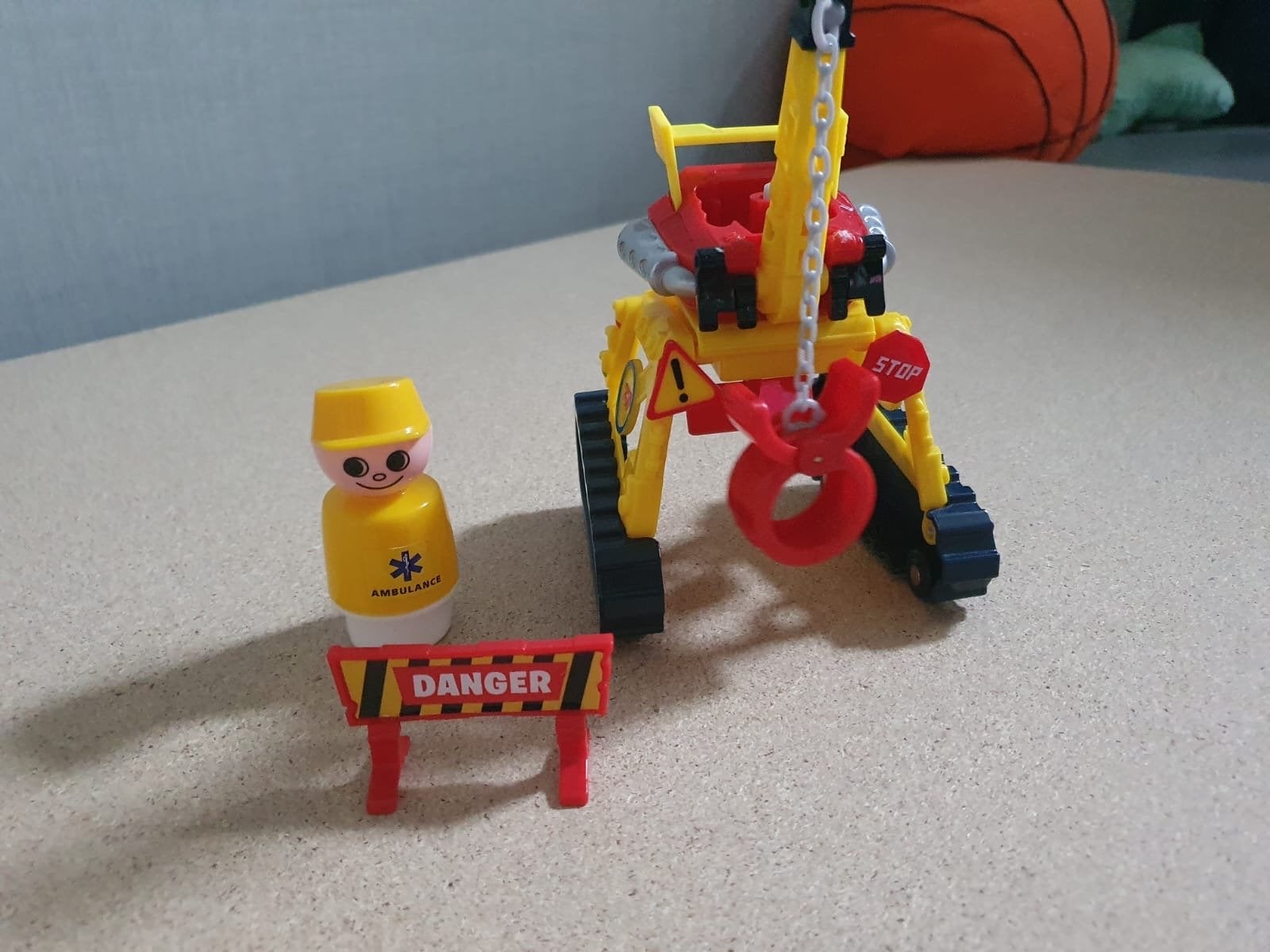Playmobil Graafmachine met figuur en verkeersbord, Ophalen of Verzenden, Gebruikt, Jongen of Meisje