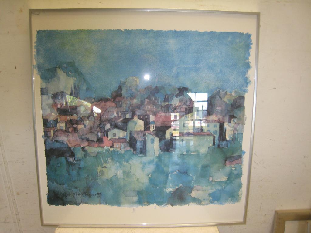 Ralf Westphal aquarel, Les Baux Provence, 70x70, Antiek en Kunst