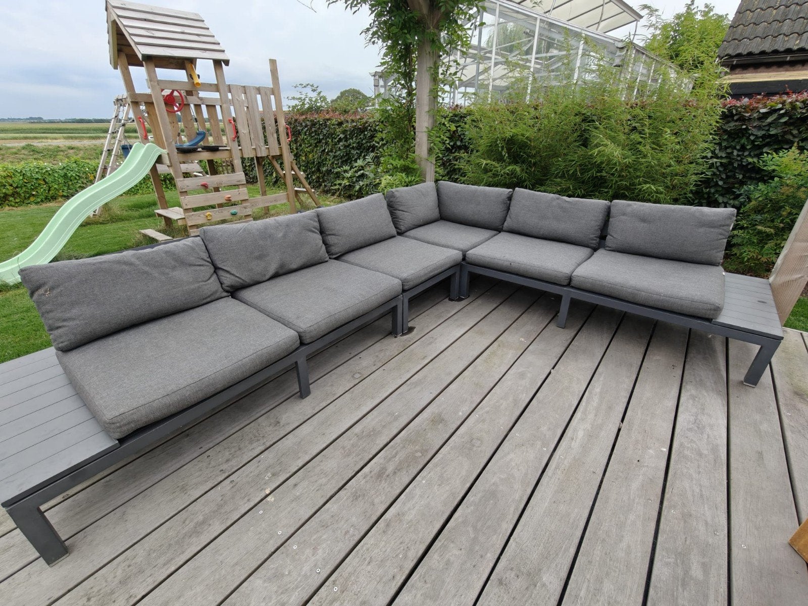 Loungeset Intratuin in goede staat - 2.75 x 3.35 m, Ophalen, Meer dan 8 zitplaatsen, Aluminium, Zo goed als nieuw