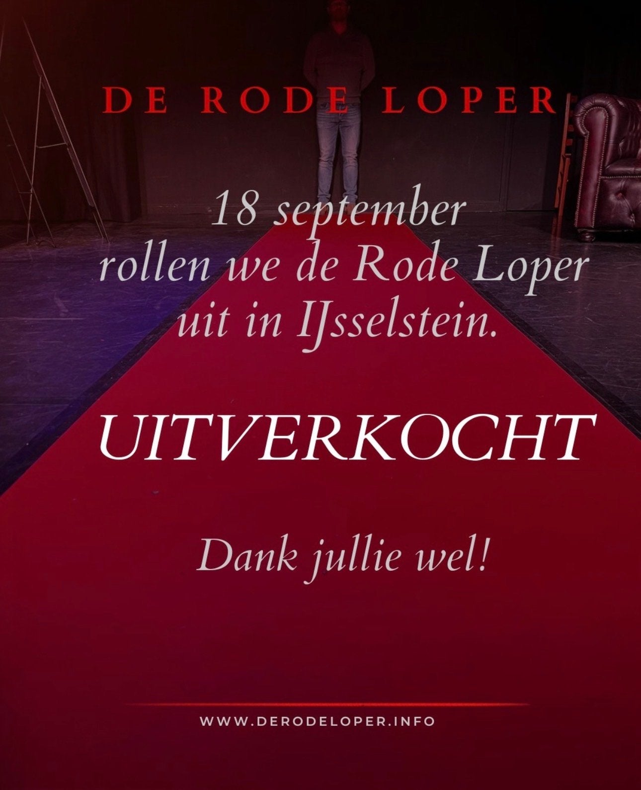 1 ticket voor voorstelling de Rode Loper 18 sept