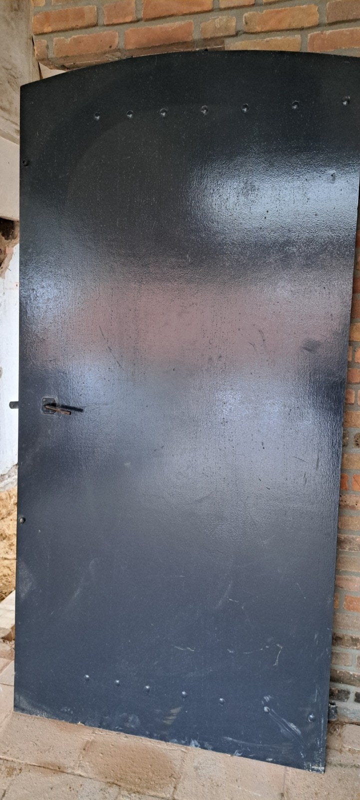 Houten antieke buiten poort /deur met klink - Gebruikt, Ophalen, Gebruikt, 80 tot 100 cm, Buitendeur