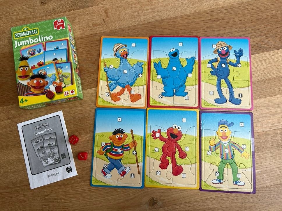 Sesamstraat Jumbolino bordspel - Zo goed als nieuw, Drie of vier spelers, Ophalen of Verzenden, Gebruikt