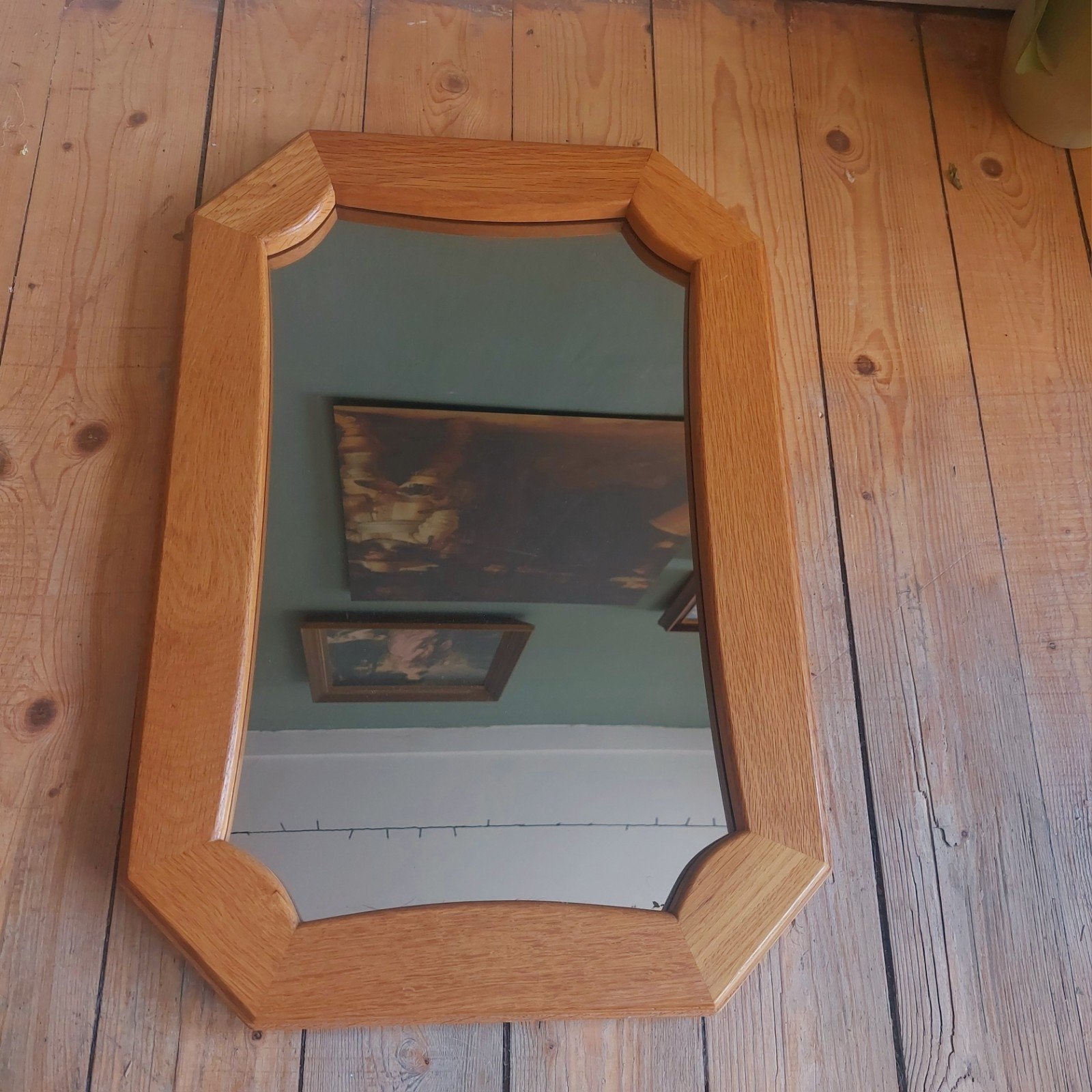 Lucky Vintage vintage houten spiegel, Huis en Inrichting, Woonaccessoires | Spiegels, Ophalen, Minder dan 50 cm, ., .