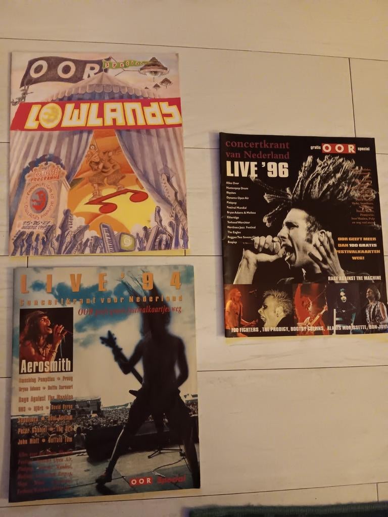 Oor lowlands 1995 & live 1996 & live 1994 concerten boekjes, Ophalen of Verzenden, Zo goed als nieuw, 12 inch