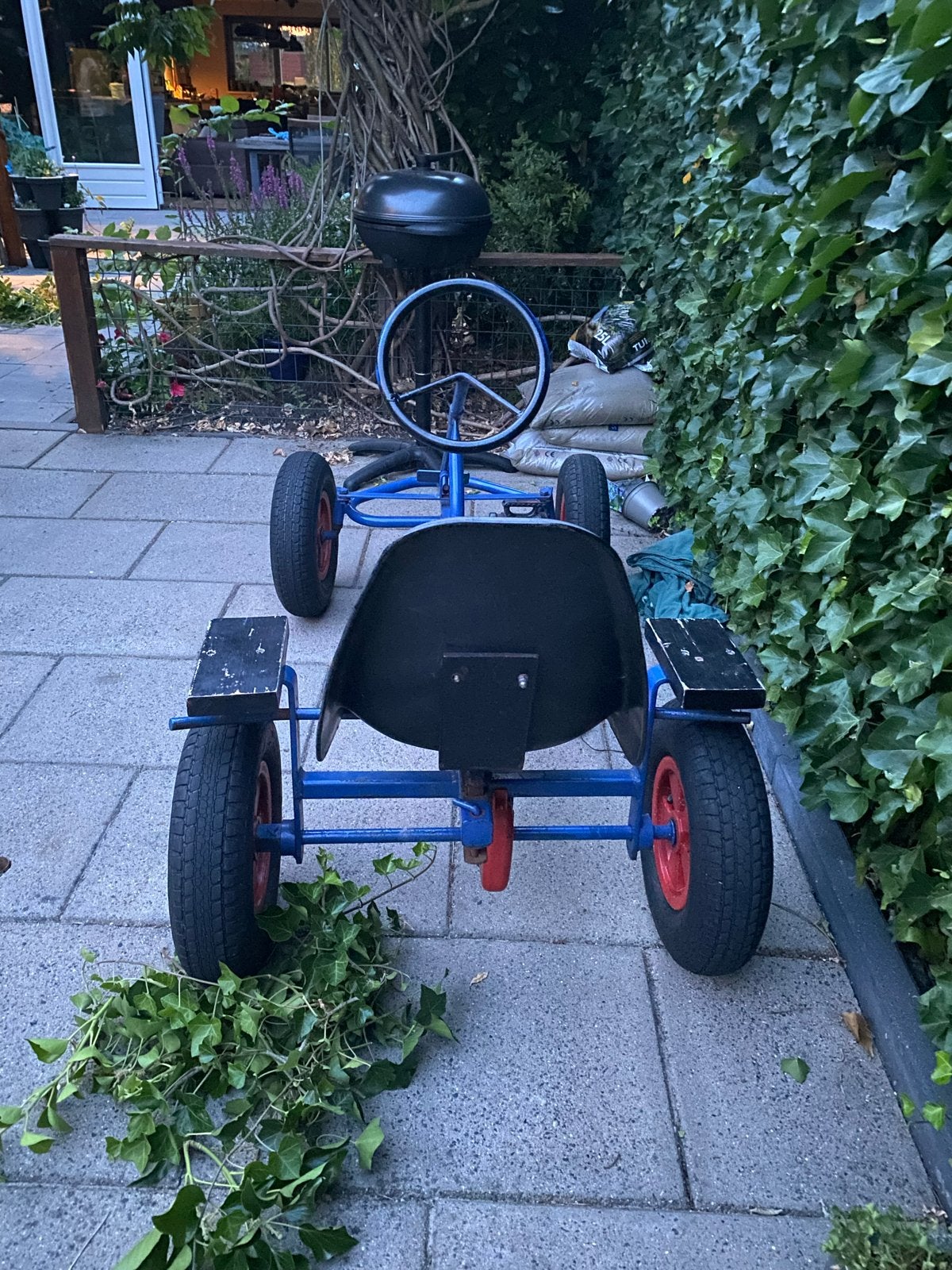 BERG Mammoet Blauwe skelter met rode wielen, Ophalen, Gebruikt, Trapvoertuig