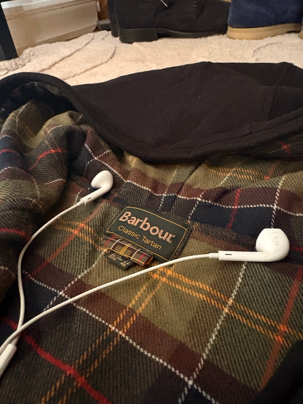Barbour Classic Tartan Hoodie - Zo goed als nieuw, Ophalen of Verzenden, Zo goed als nieuw, Maat 42/44 (L), Zwart