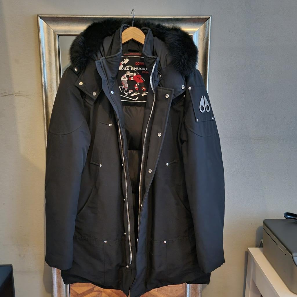 Moose Knuckles Parka Zwart XL - Nieuwstaat, Tip de Bruin, Zwart, Maat 56/58 (XL), Ophalen of Verzenden, Zo goed als nieuw