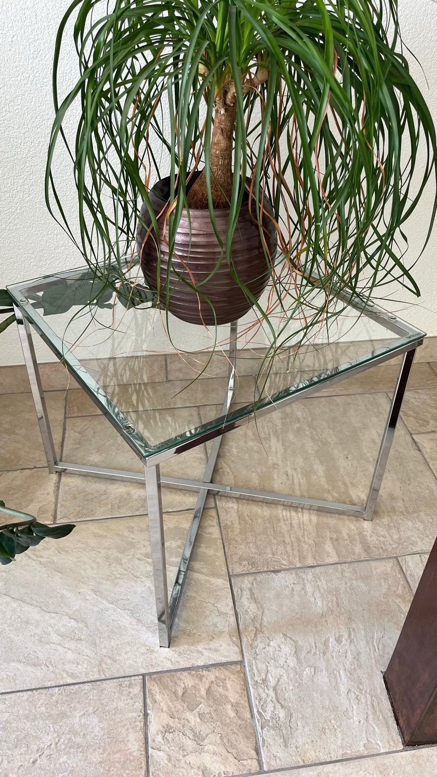 Bijzettafel, Minder dan 55 cm, Vierkant, Glas, Ophalen