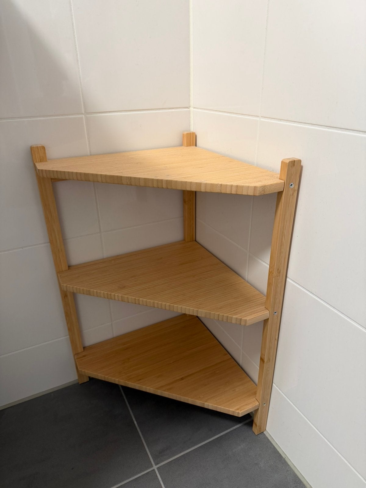Rekje badkamer bamboe, Ophalen, Minder dan 50 cm, Overige typen, Zo goed als nieuw