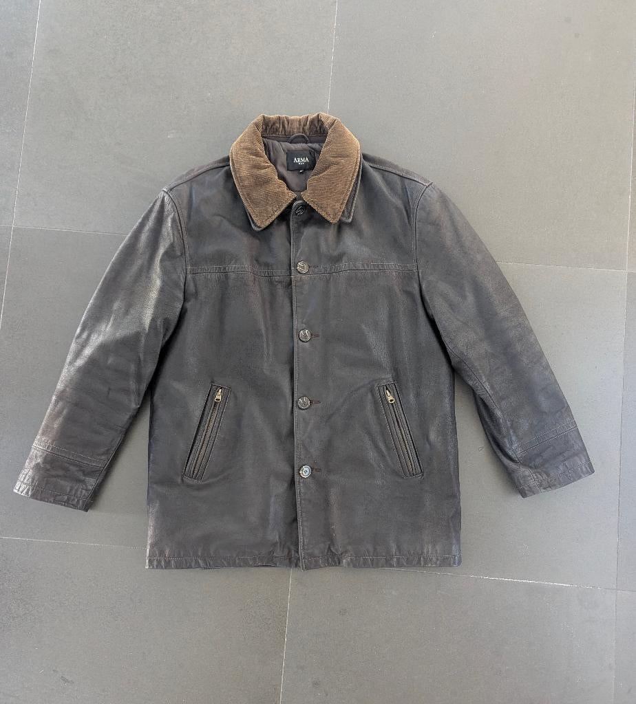Arma leren heren jas maat 50/L, Kleding | Heren, Jassen | Winter, Bruin, Maat 48/50 (M), Zo goed als nieuw, Arma