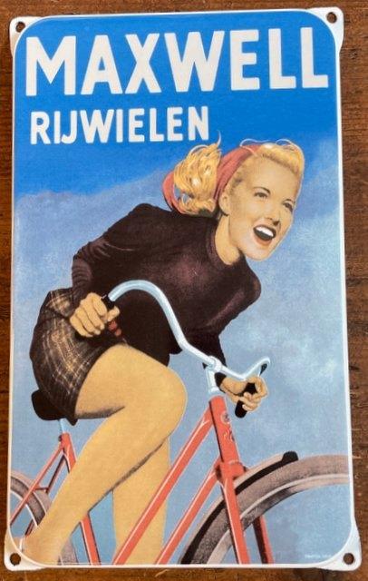 Nieuw reclamebord Maxwell  rijwielen, Ophalen of Verzenden, Nieuw, Reclamebord