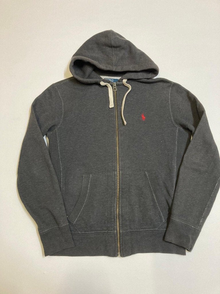 Y2k 2000s Ralph Lauren Vest - S - Grey - Red Pony, Ralph Lauren, Ophalen of Verzenden, Zo goed als nieuw, Grijs