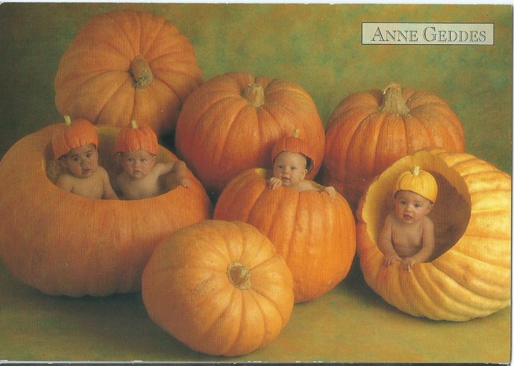 Kaart Anne Geddes nr 315 Baby's in pompoenen, Ophalen of Verzenden, 1980 tot heden, Ongelopen, Kinderen
