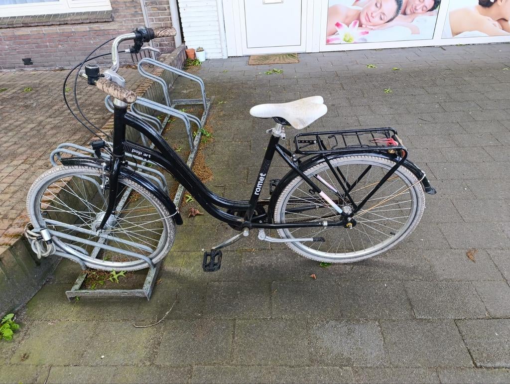 Romet Pop Art Damesfiets - Zwart, Gebruikt, Velgrem, 50 tot 53 cm, Ophalen, Overige merken