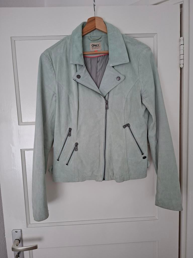 Mintgroen ONLY bikerjack - Maat 40 - Goede staat, Maat 38/40 (M), Ophalen of Verzenden, Groen, ONLY