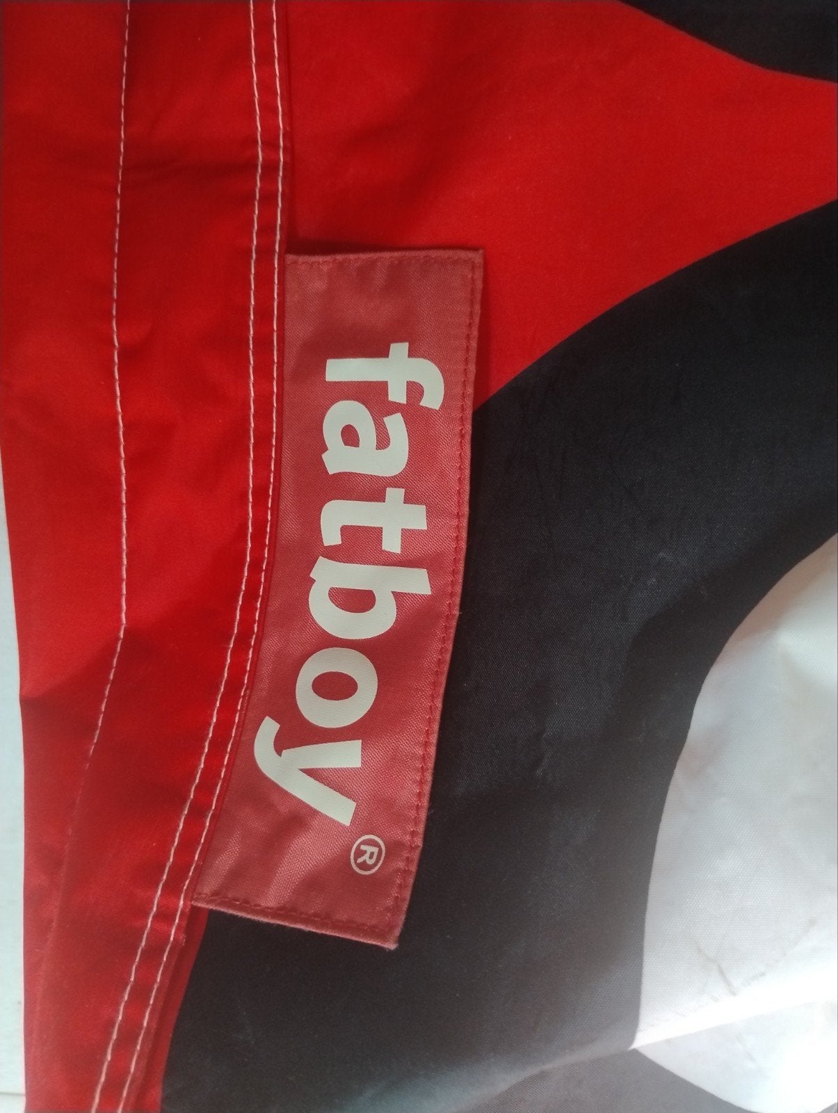Fatboy zitzak met opvallend rood, zwart en wit patroon, Ophalen of Verzenden, Gebruikt, Meerkleurig, Zitzak
