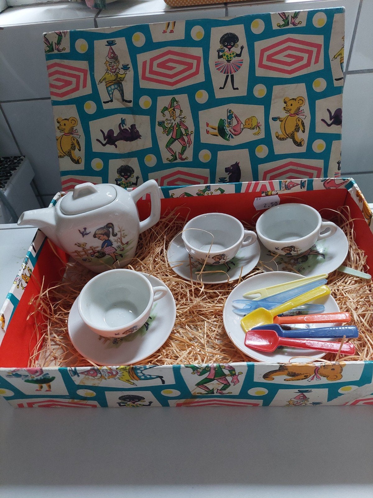 Vintage kinder serviesje retro, Ophalen of Verzenden, Jongen of Meisje