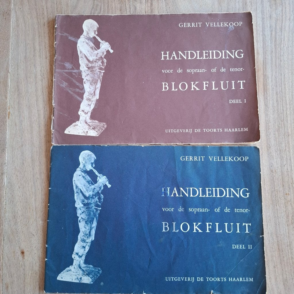 Handleiding blokfluit deel 1 en 2 gerrit vellekoop, Ophalen of Verzenden, Artiest of Componist, Populair, Blokfluit