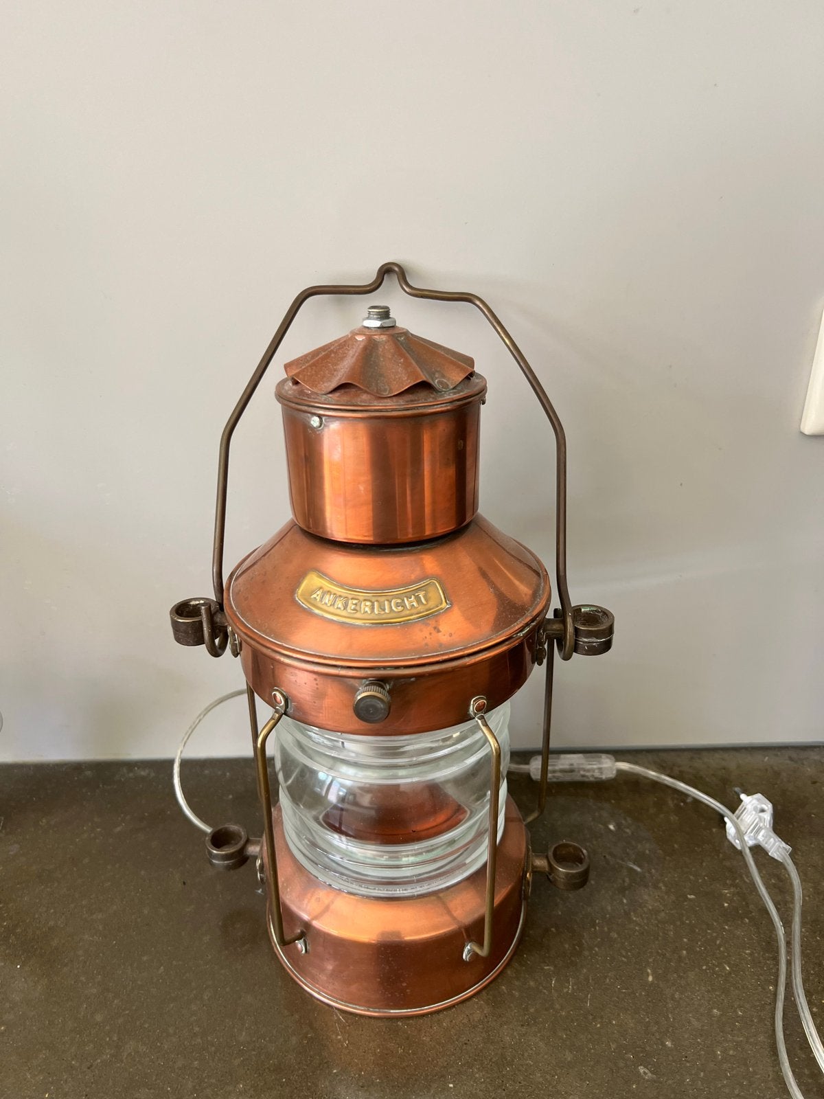 Koperen Ankerlicht scheepslamp - Vetusgit - Made in Holland, Antiek en Kunst, Ophalen of Verzenden