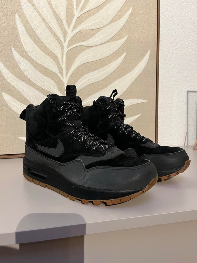 Nike Air Max 1 Mid Sneakerboot Black gum 40, Verzenden, Zwart, Sneakers of Gympen, Gedragen