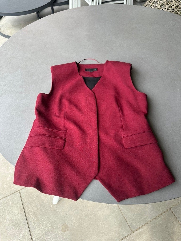 Granaat rood Zara gilet, maat XL, Verzenden, Zara, Maat 46/48 (XL) of groter, Zo goed als nieuw