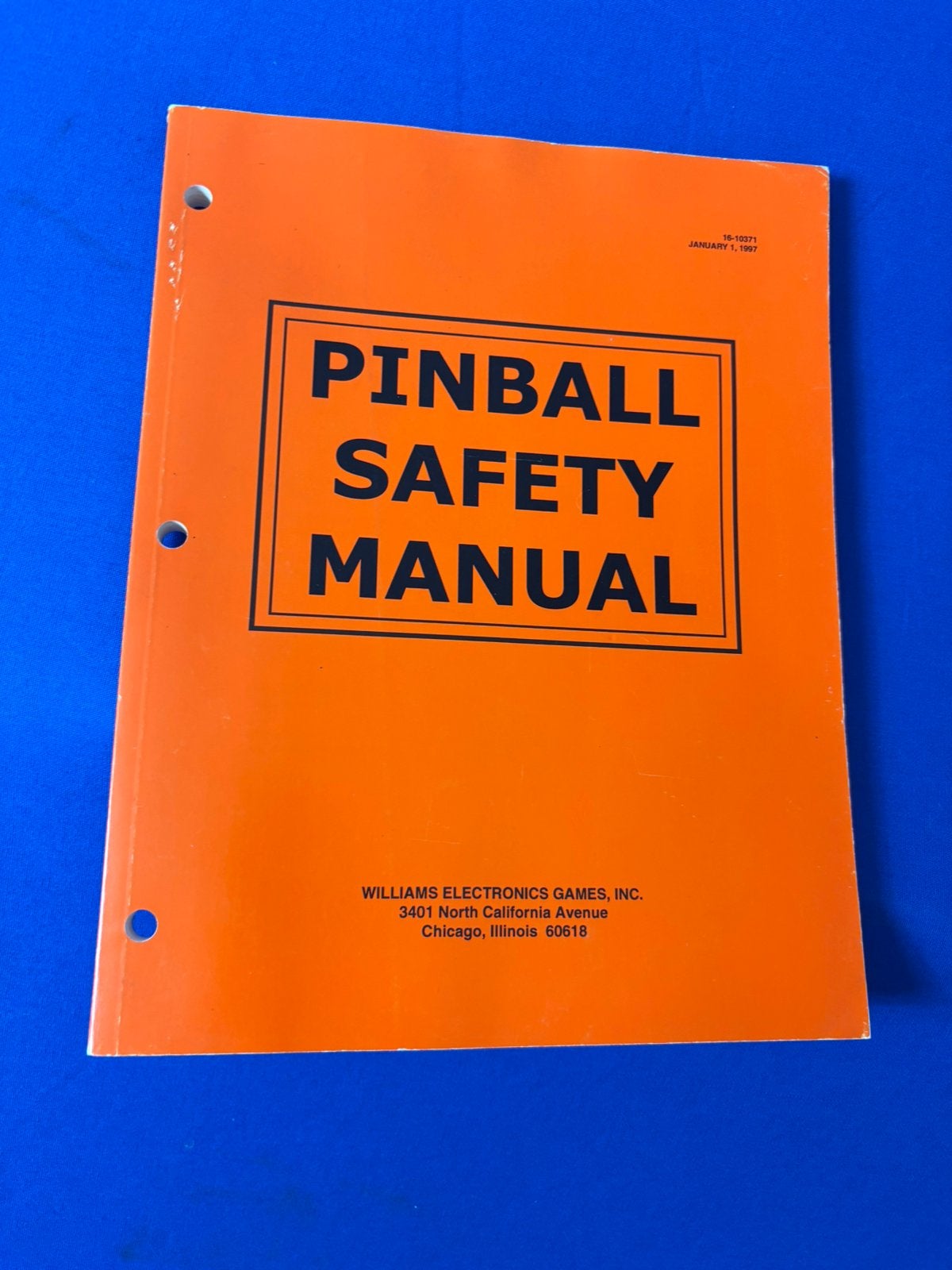 Pinball Safery Manual van Williams, Verzamelen, Onderdeel of Defecte kast, Ophalen of Verzenden, Dot-matrix, Williams