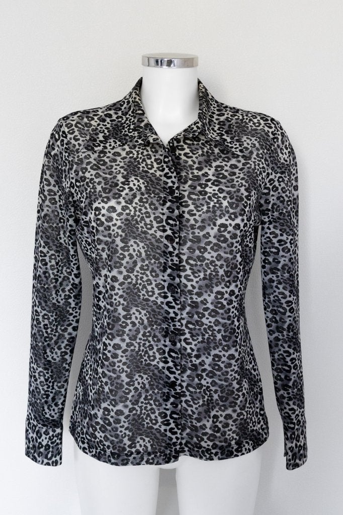 Esprit Panterprint blouse zwart/grijs maat M, Maat 38/40 (M), Zwart, Ophalen of Verzenden, Zo goed als nieuw