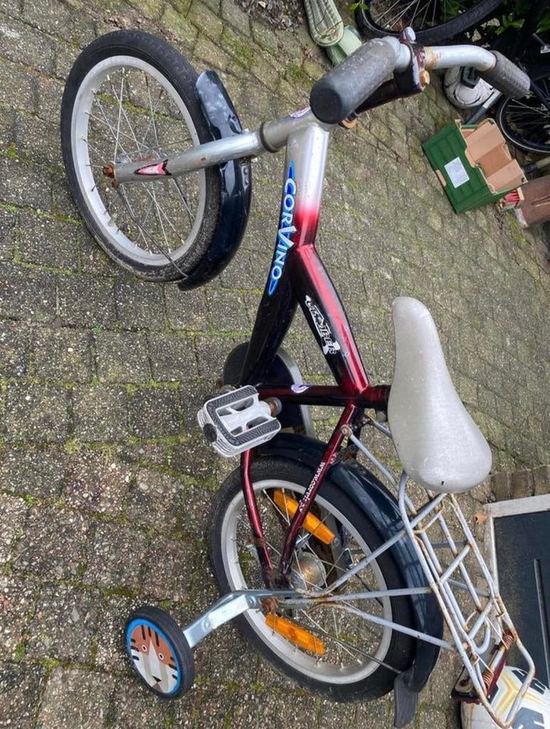 Kinderfiets Corvino Climber met zijwieltjes, Terugtraprem, Zijwieltjes, Gebruikt, Ophalen of Verzenden