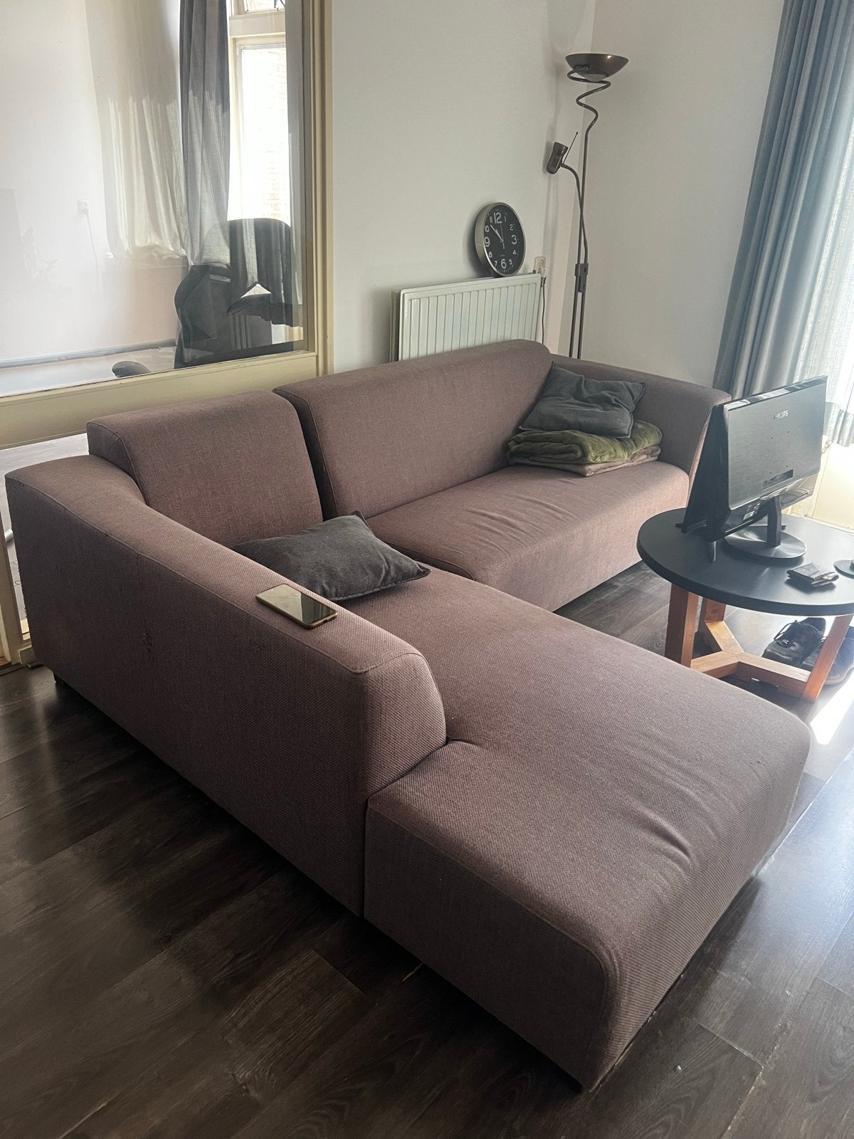 Hoekbank gratis, Ophalen, 250 tot 300 cm, Gebruikt, 125 tot 150 cm