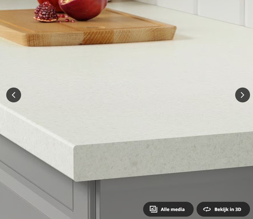 Werkblad IKEA SALJAN Wit lichtgrijs steenpatroon (laminaat), Ophalen, Wit, Nieuw, 200 cm of meer