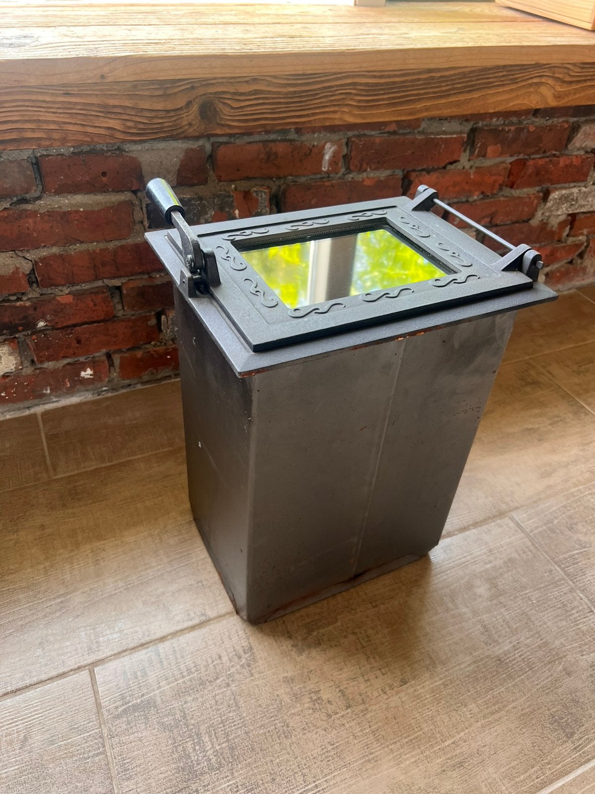 Gietijzeren kacheldeur met oven, Ophalen, Inbouw, Hout, Nieuw