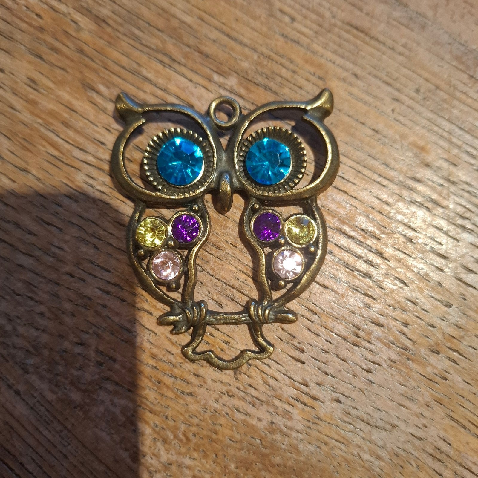 Uilen Hanger met Kleurrijke Strass Steentjes, Overige materialen, Overige kleuren, Verzenden, Nieuw
