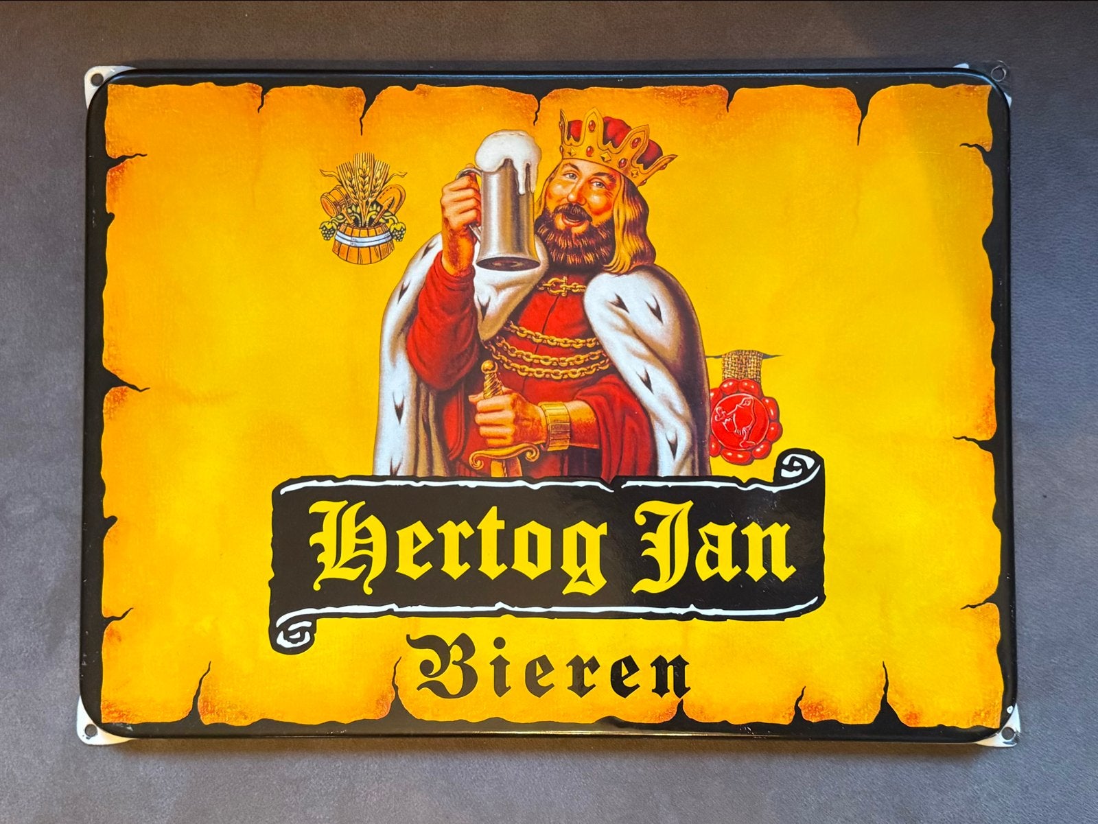 Emaille Reclamebord Hertog Jan, Verzamelen, Merken en Reclamevoorwerpen, Ophalen of Verzenden, Reclamebord