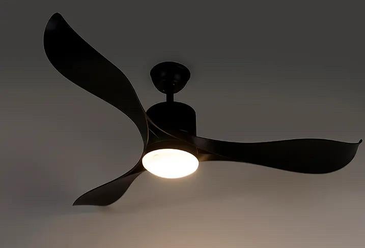 Moderne ventilator plafondventilator zwart incl. LED - Qazqa, Witgoed en Apparatuur, Ophalen, Zo goed als nieuw, Plafondventilator