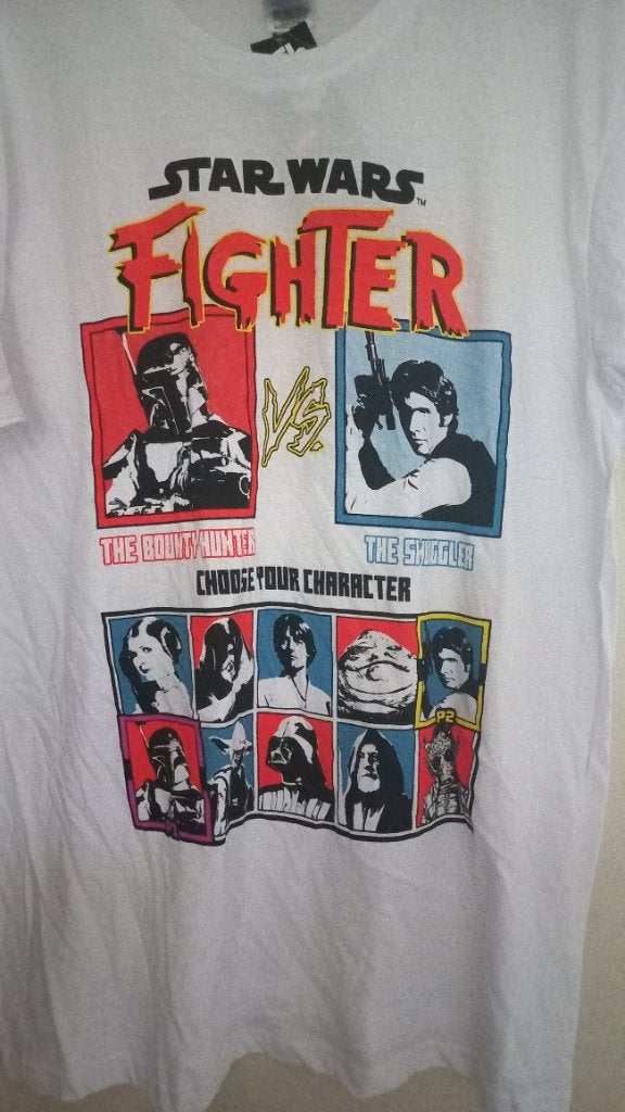 Star Wars Fighter T-shirt maat L, Maat 52/54 (L), Wit, B&C Collection, Nieuw