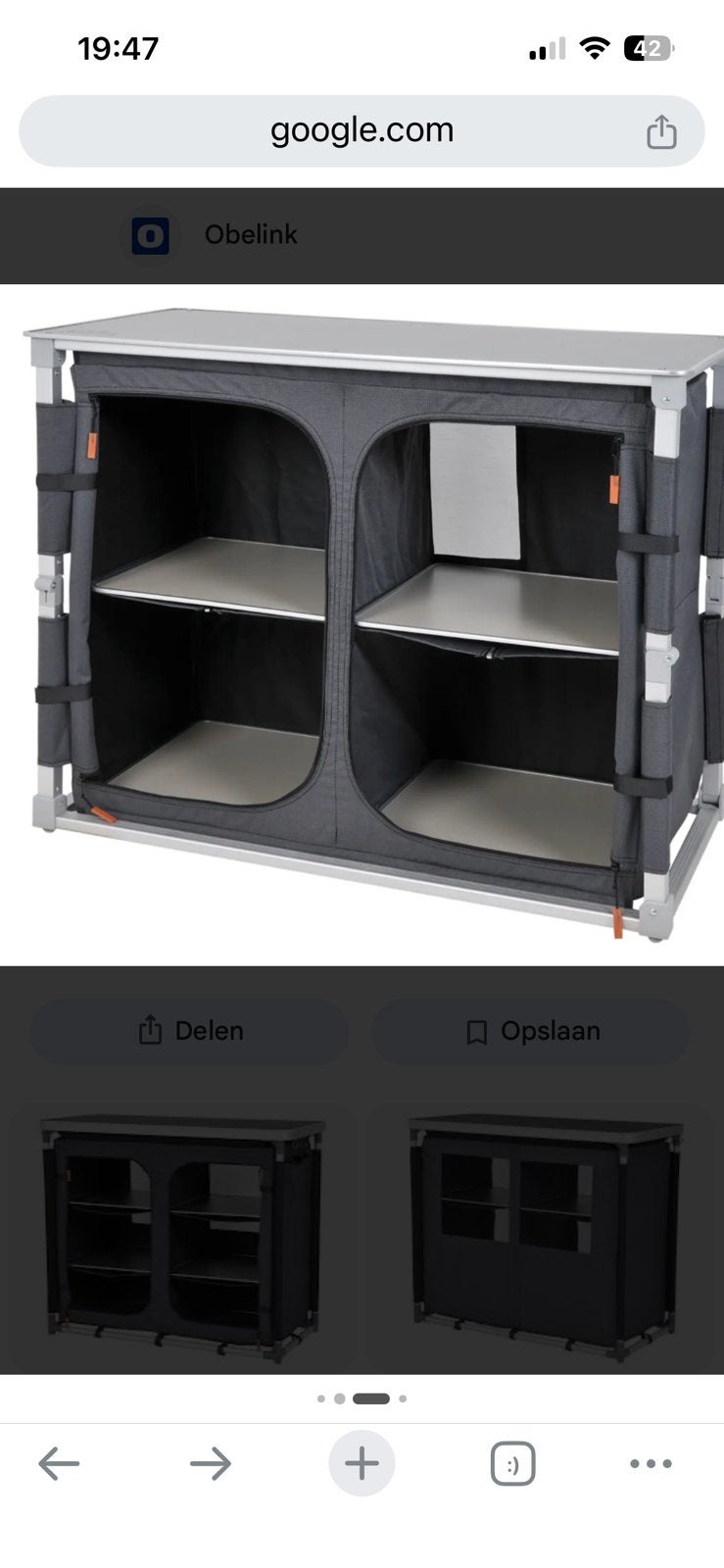 2 Obelink Toulon Luxecampingkeukenjasten 102 L 83H 47 Diep, Caravans en Kamperen, Kampeeraccessoires, Ophalen of Verzenden, Zo goed als nieuw