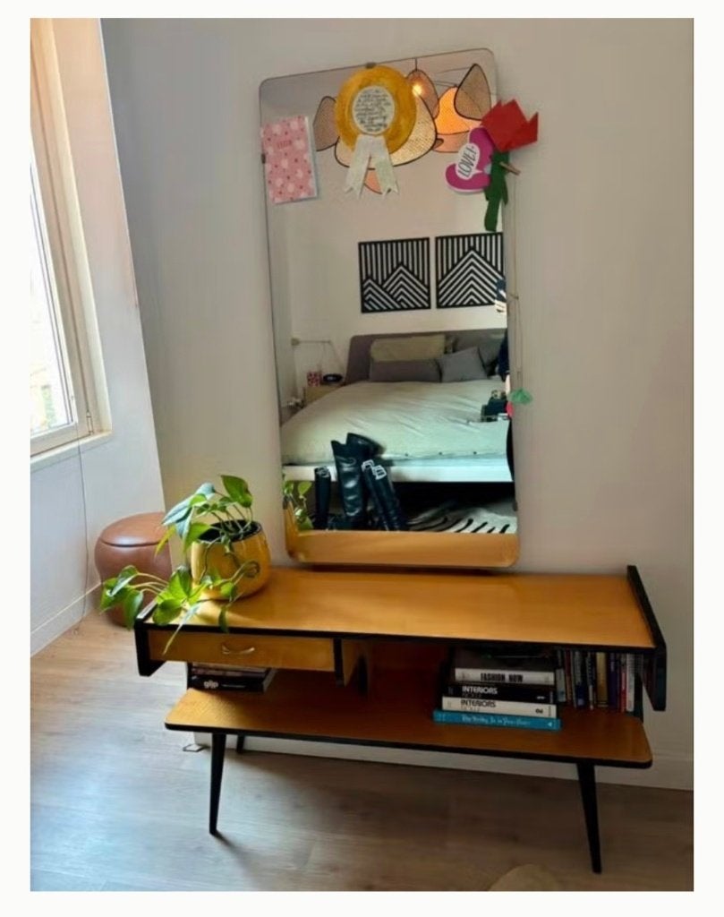 Vintage kaptafel jaren 60 mcm, Ophalen, Zo goed als nieuw, 100 tot 150 cm, 150 tot 200 cm