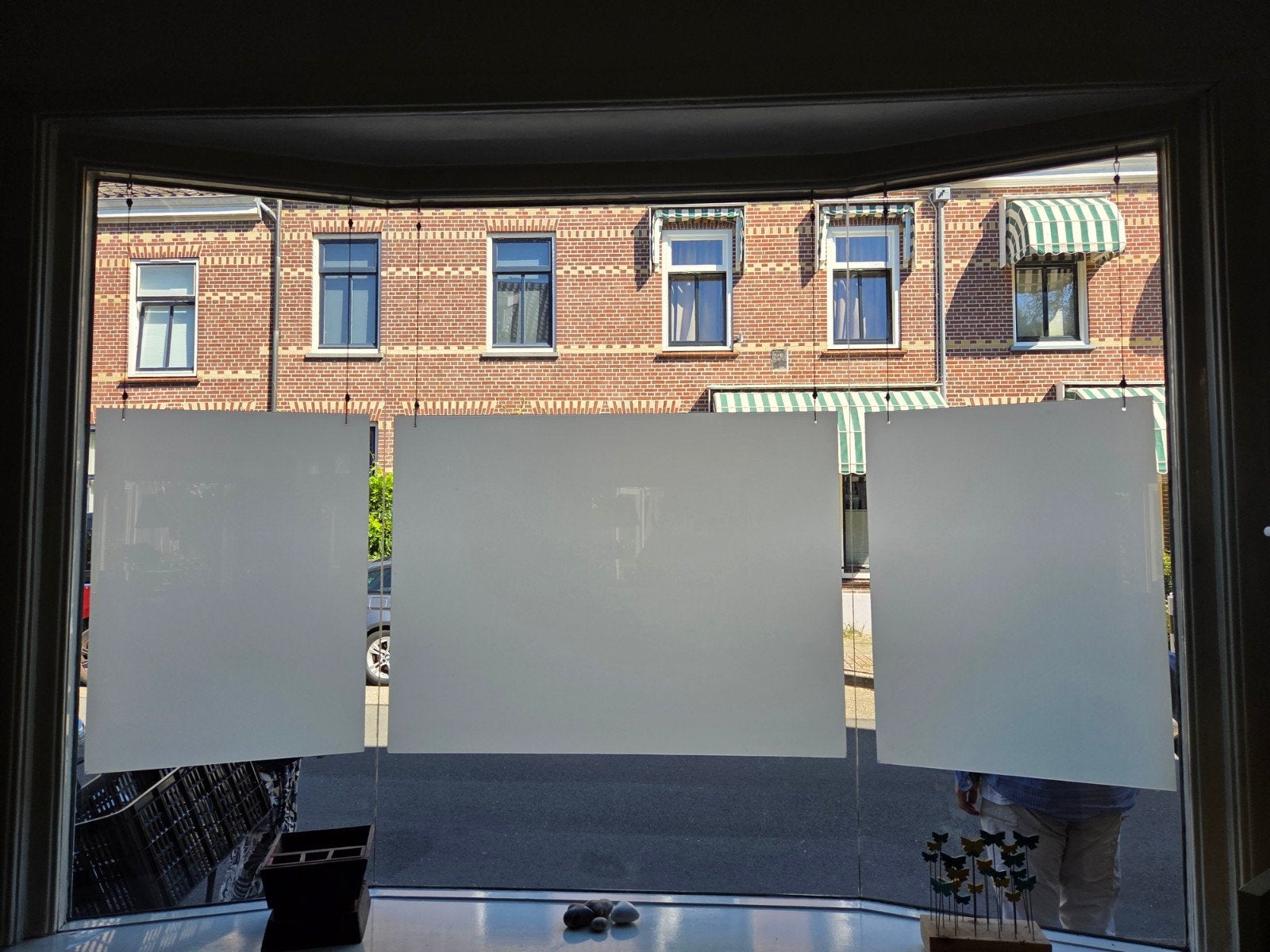3 hangende raampanelen / privacy schermen – melkglas, Ophalen, Gevelraam of Ruit, Minder dan 80 cm, 80 tot 120 cm