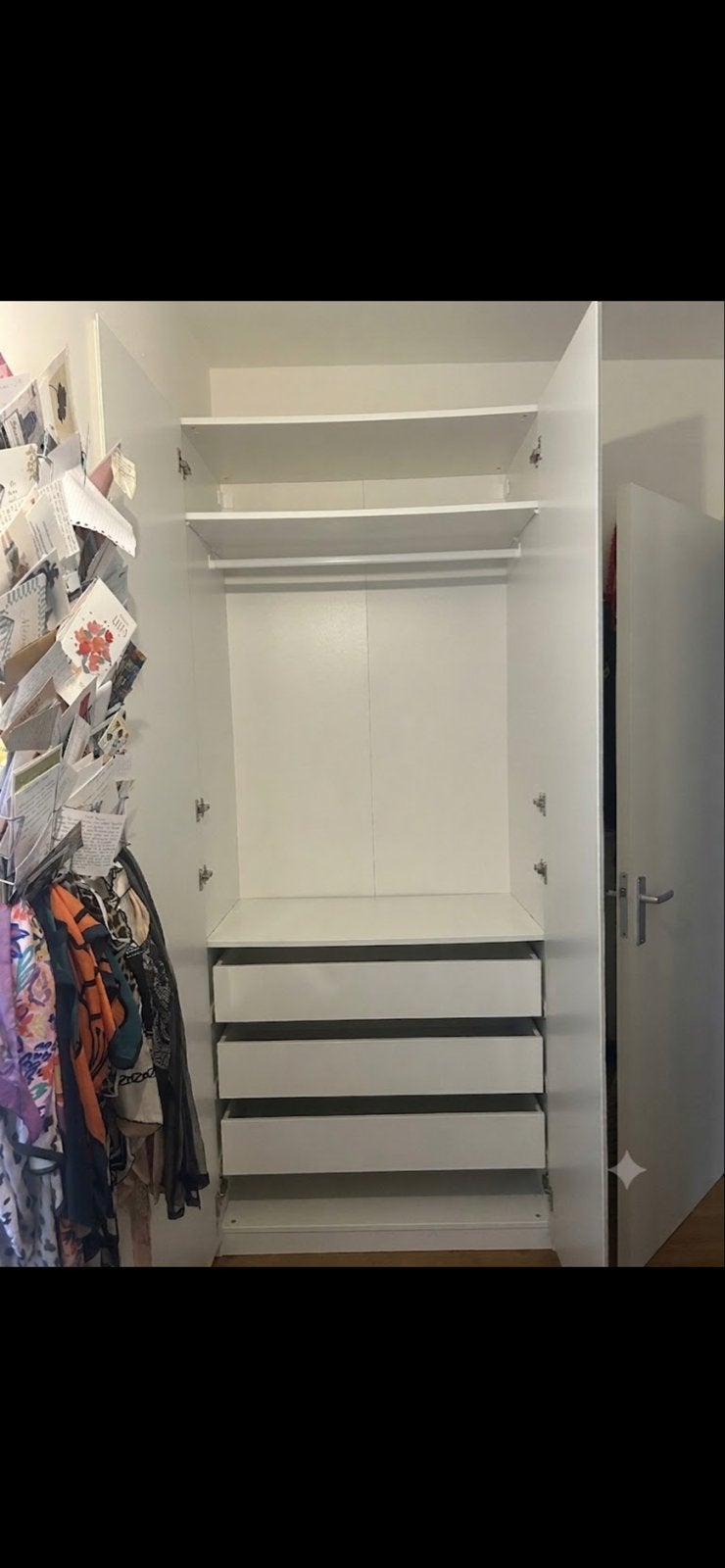IKEA Pax kast met 3 lades, ophangrek en 2 planken, Ophalen, Gebruikt, 200 cm of meer, 50 tot 100 cm